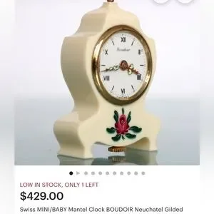 ?Swiss MINI BOUDOIR wind-up Red table clock Vintage | Accessories | Swiss Mini Boudoir Windup Red Table  main image 3